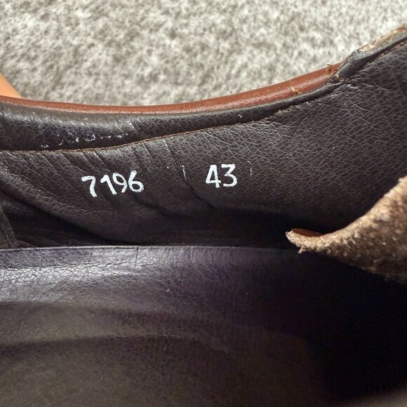 ✅Mens EU 43 Brown Brogue Dress Oxford Shoes Classic Wingtip Lace Up Derby Rubber - Picture 11 of 12